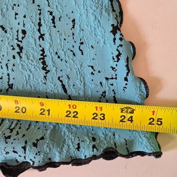 Haystacks Womens Textured Turquoise Black Pull On A-Line Stretch Skirt Size Medi - Picture 7 of 11